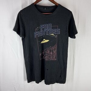 Tultex Foo Fighters Black Graphic Tee with Yellow UFOs